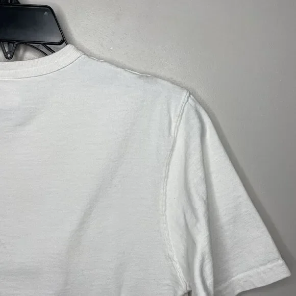 CHAMPION Mens White Big-C T-Shirt Small S Green Camouflage Logo - Picture 7 of 7